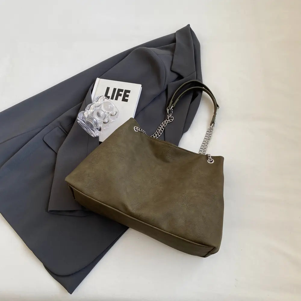 PU Leather Shoulder Bag - Fashorio