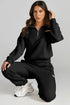 Quarter Zip Top and Drawstring Pants Active Set - Fashorio