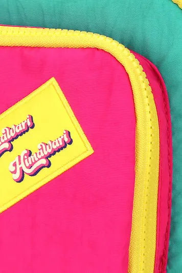 Himawari Contrast Nylon Backpack Bag with Handles - Fashorio