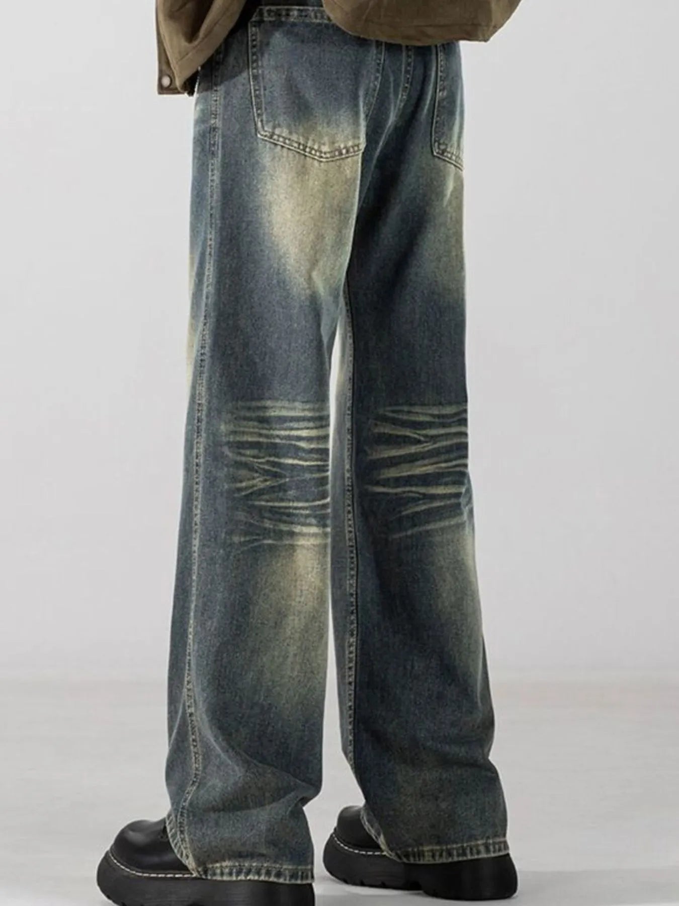 Men's Full Size Wide Leg Washed Jeans Plus Size - Fashorio
