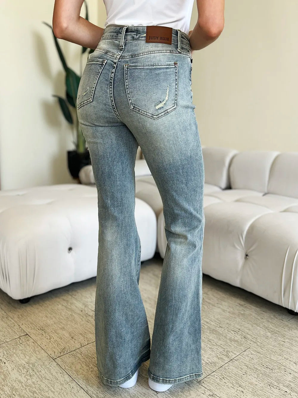Judy Blue Full Size Mid Rise Flare Jeans - Fashorio