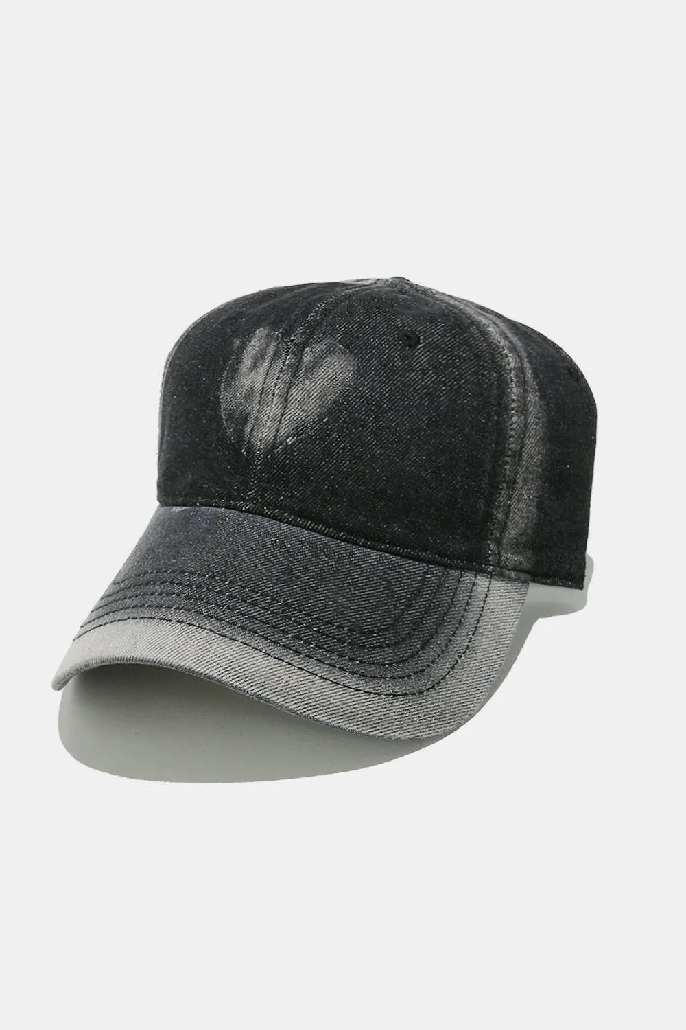 Heart Cotton Baseball Cap Black One Size - Fashorio