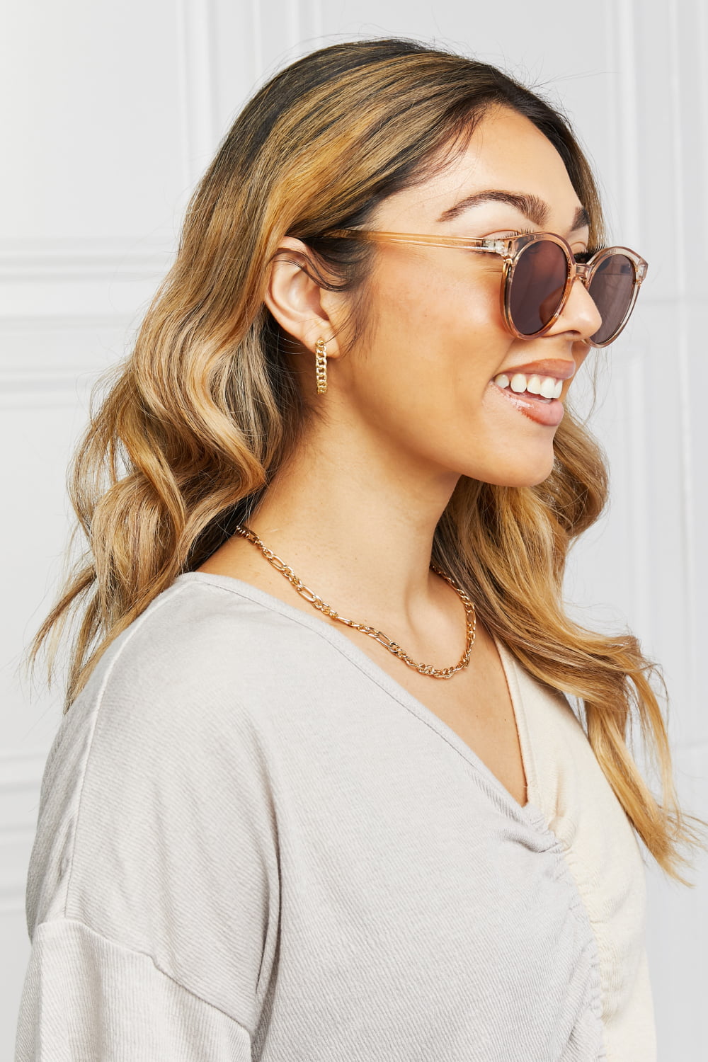 Round Full Rim Polycarbonate Frame Sunglasses - Fashorio