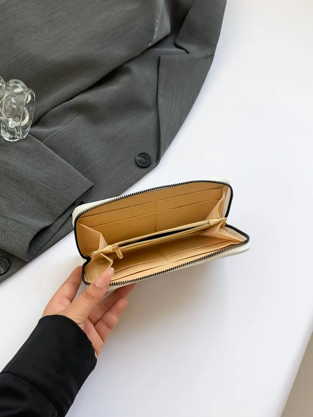 PU Leather Solid Color Wallet - Fashorio