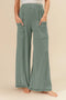 BiBi 2tone Cord Rib Waist Band Side Pocket Pants DK SAGE - Fashorio