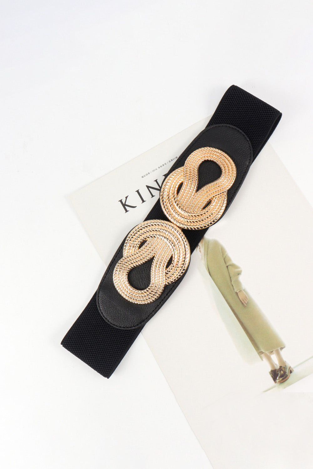 Twisted Alloy Buckle Wide Belt - Fashorio