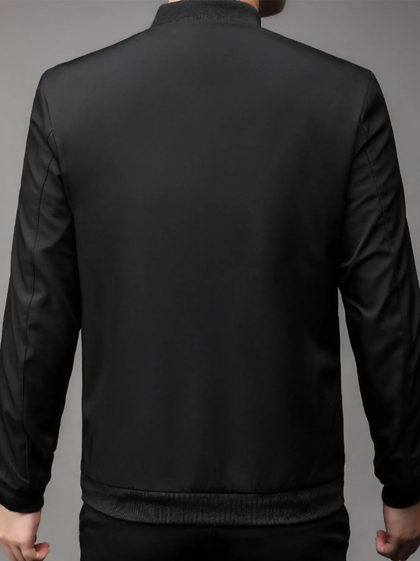 Men's Plus Size Full Zip Front Closure Bomber Jacket with Pockets - Fashorio