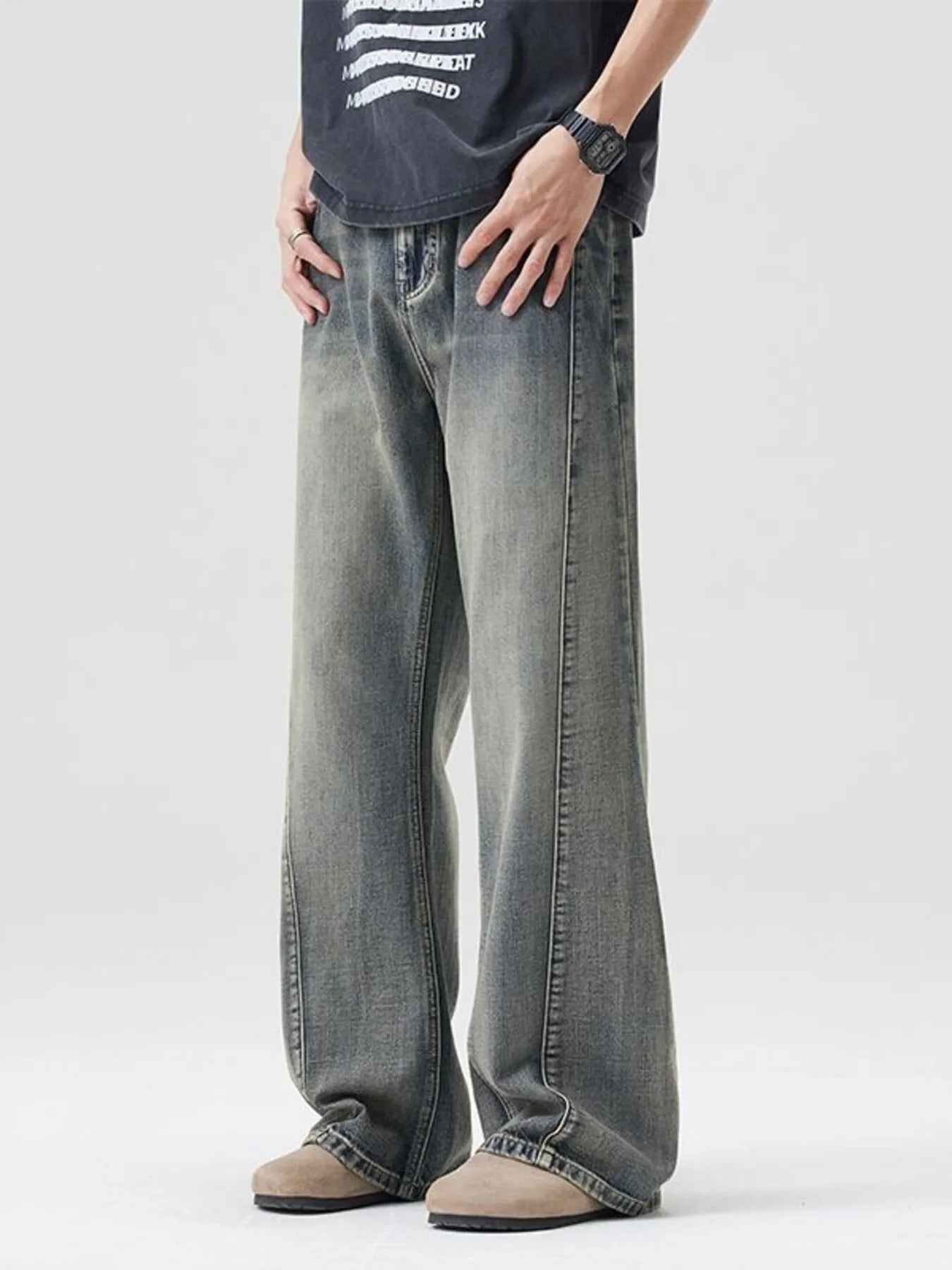Men's Full Size Wide Leg Jeans Plus Size - Fashorio