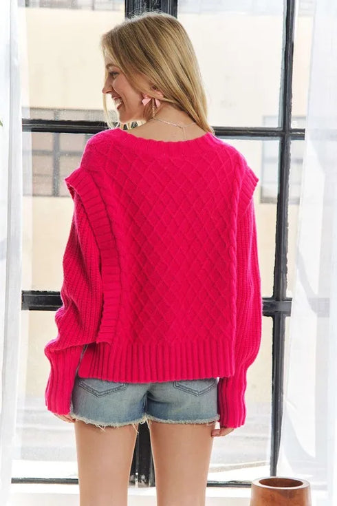 ADORA Ruffle Detail Adorable Sweater - Fashorio
