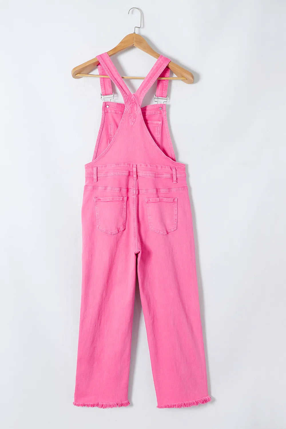 Distressed Pocketed Wide Strap Denim Overalls - Fashorio