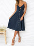 Smocked Sweetheart Cami Dress with Cutout & Tie Detail - Fashorio