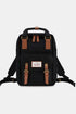 Himawari Contrast Waterproof Nylon Backpack Bag Black Brown One Size - Fashorio