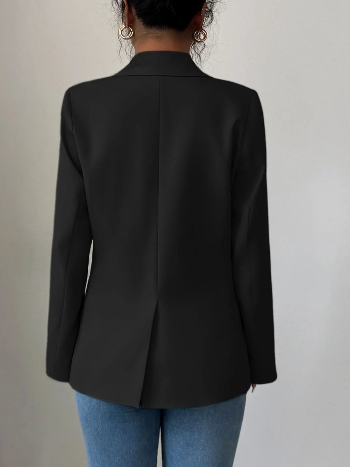 One Button Lapel Collar Blazer - Fashorio