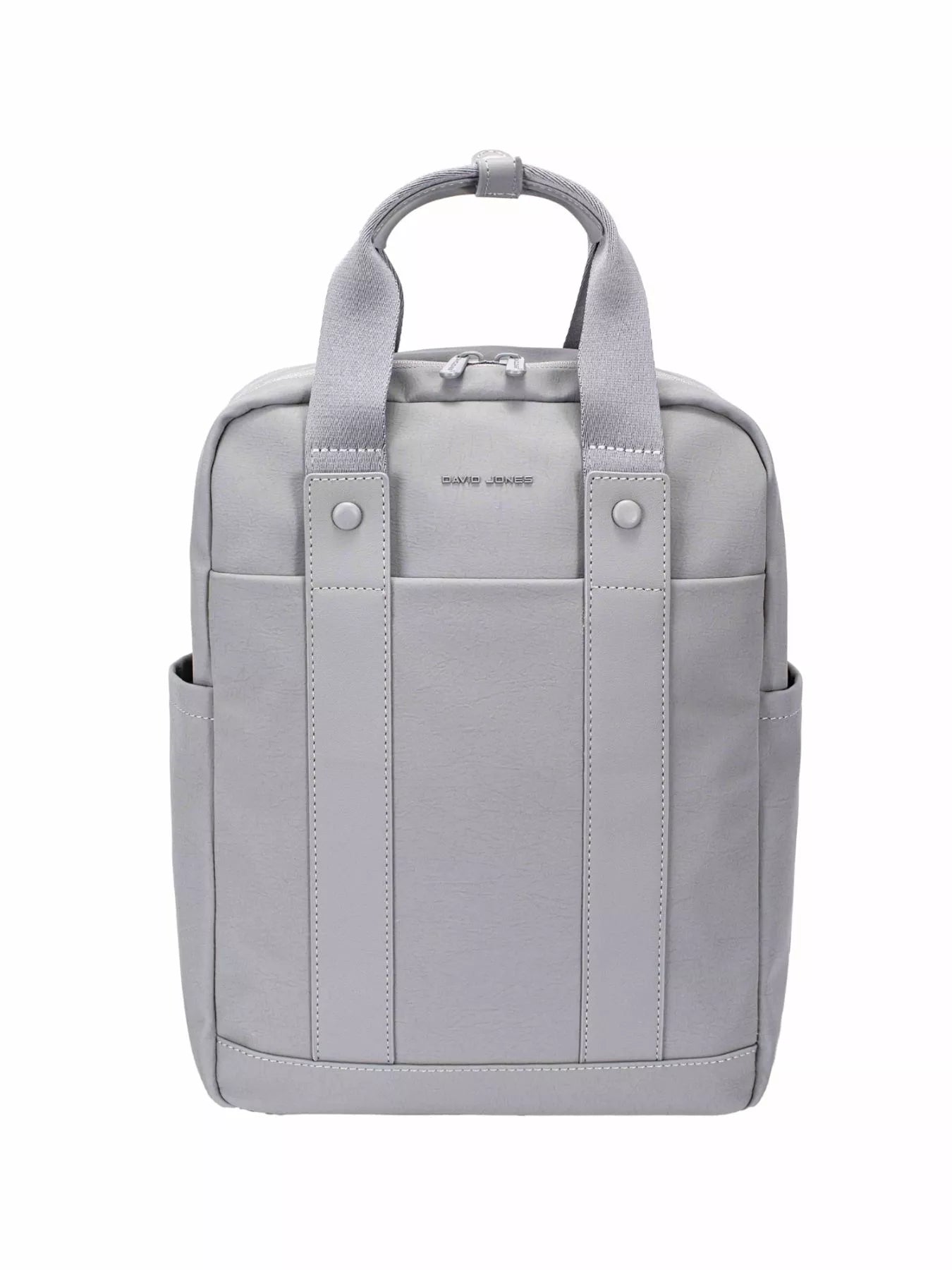 David Jones Canvas Backpack Bag with Dual Handle STEEL GRAY One Size - Fashorio
