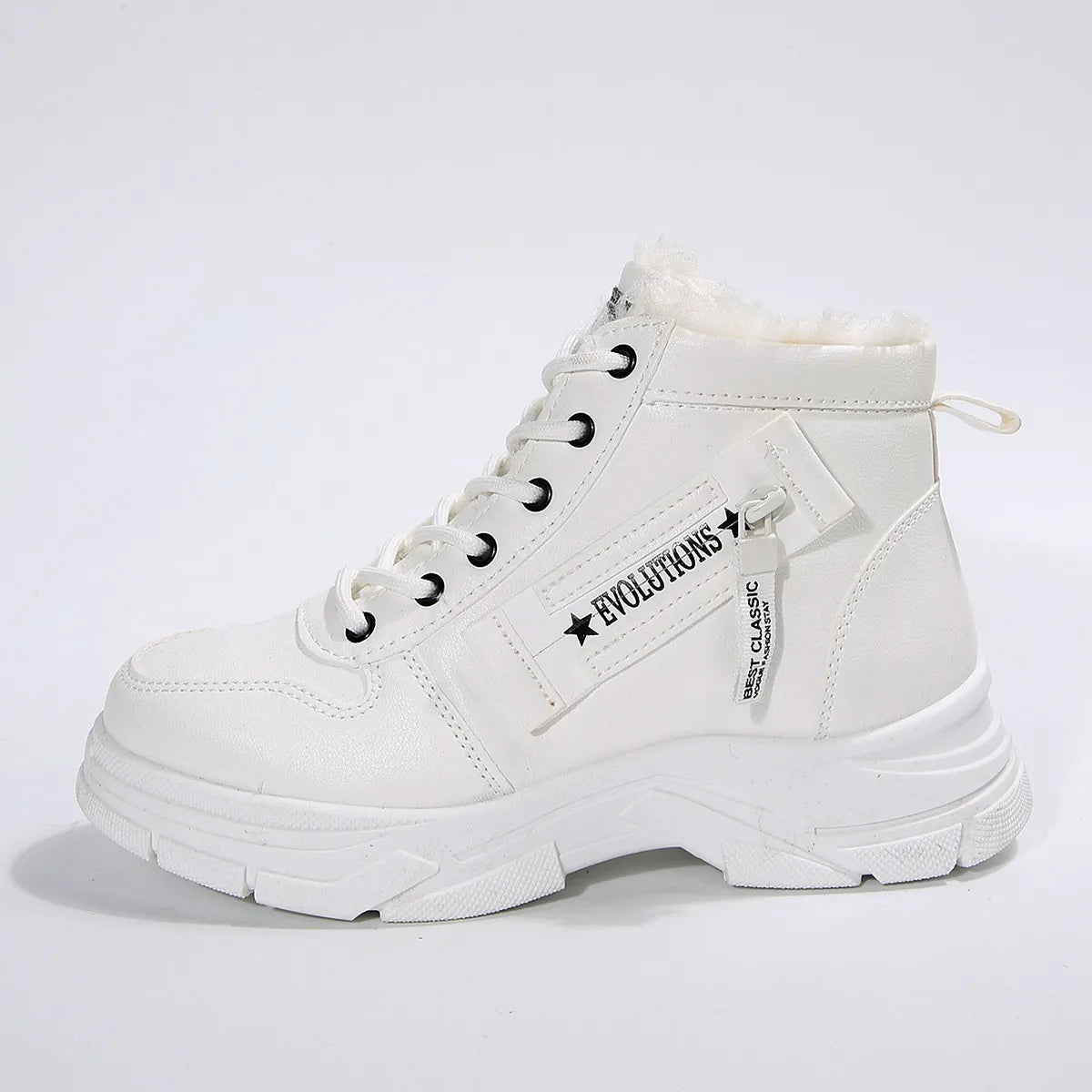 Premium Lace-Up Combat Boots with Fleece Line - Fashorio