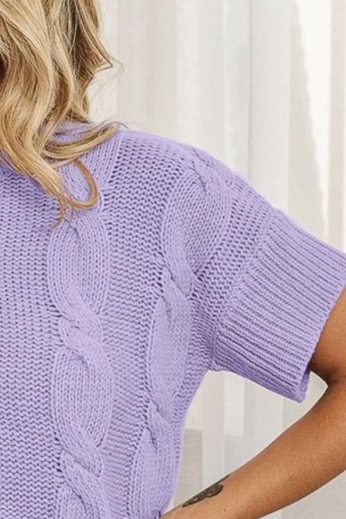 BiBi Cable Knit Textured Sweater Top - Fashorio