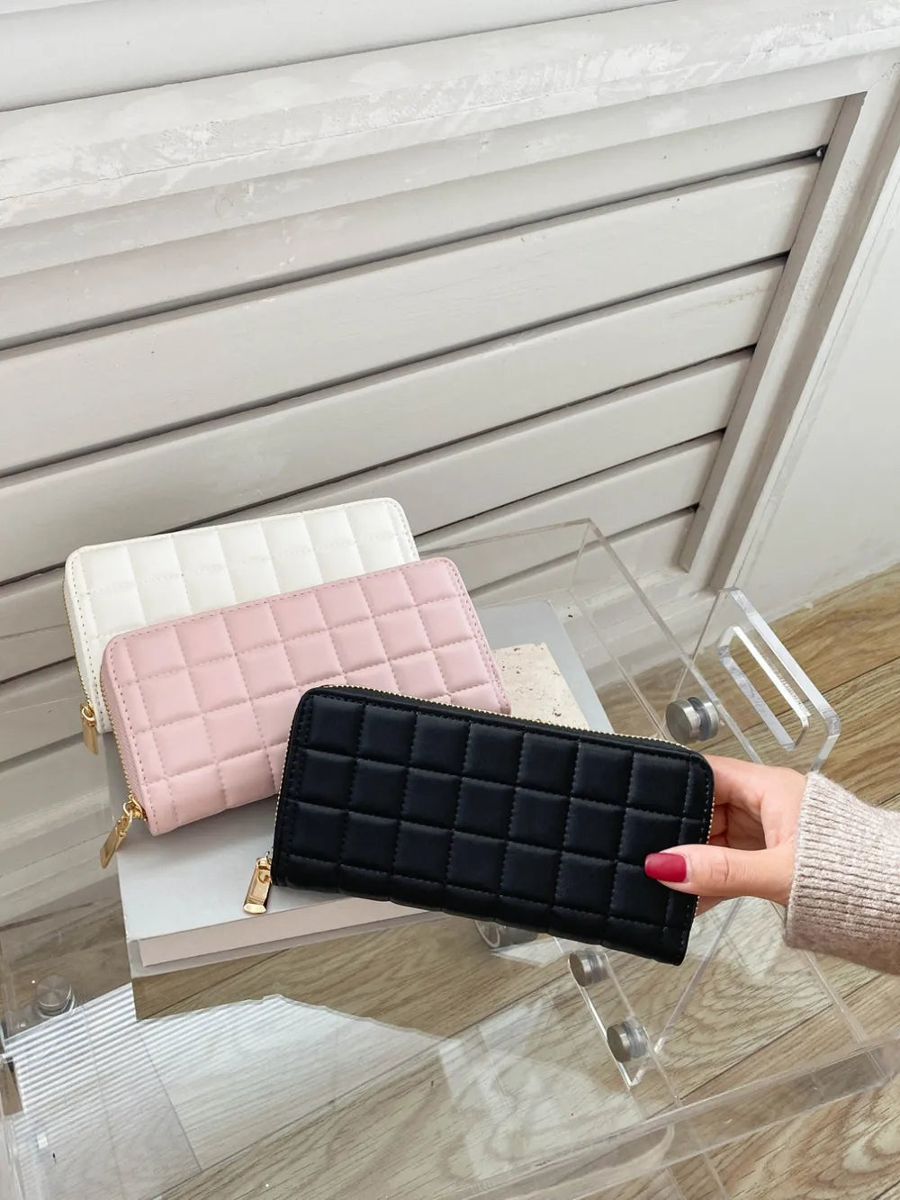 PU Leather Solid Color Wallet - Fashorio
