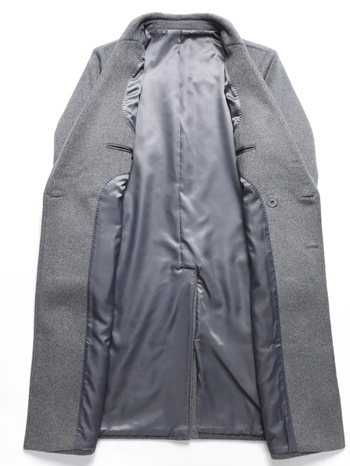Men's Plus Size Double-Breasted Wool Overcoat - Fashorio