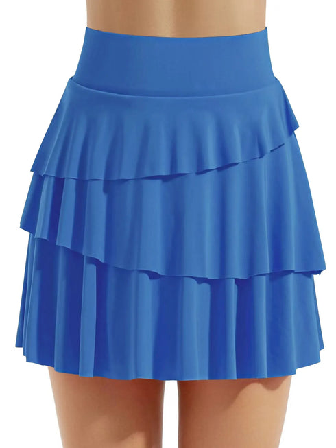 Tiered Ruffle Active Skort - Fashorio