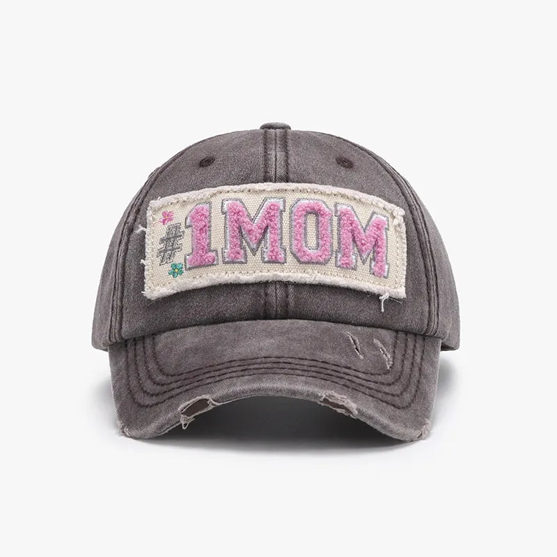 Letter Adjustable Cotton Baseball Cap Coffee Brown One Size - Fashorio