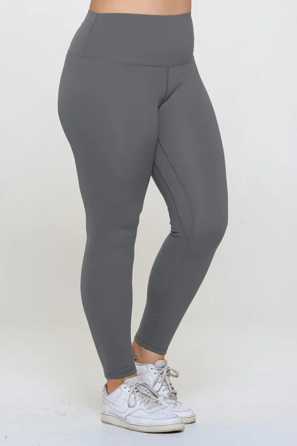 Yelete Full Size Fleece Lined High Waisted Leggings - Fashorio