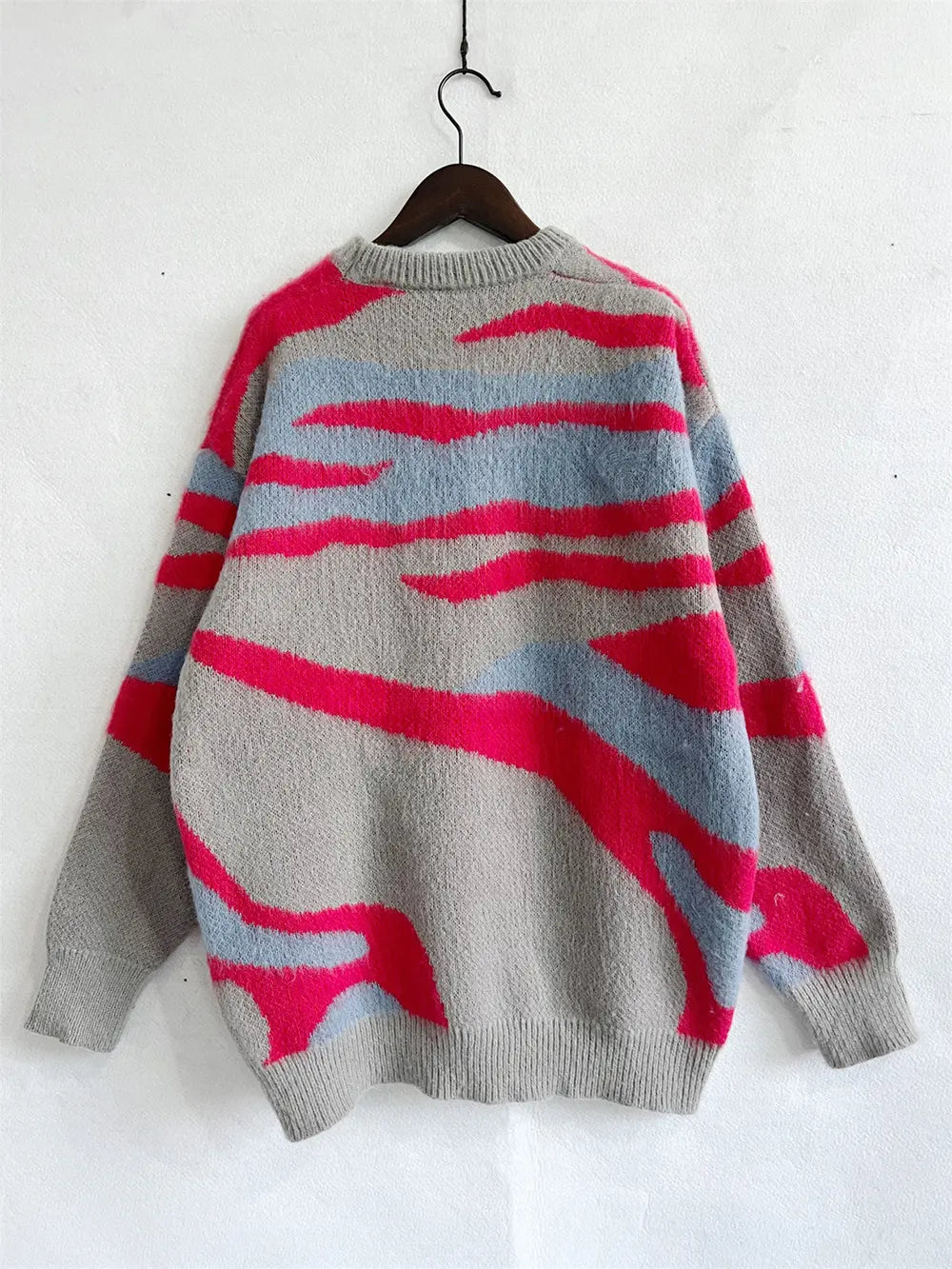 Color Block Round Neck Sweater - Fashorio