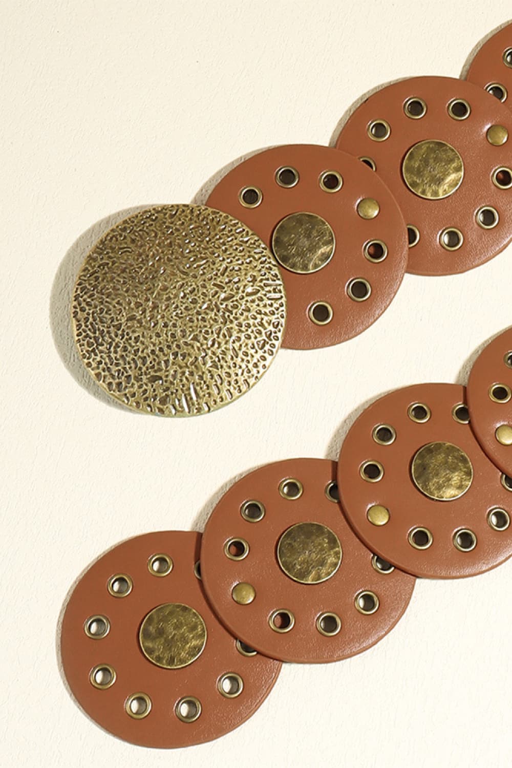 Round Shape PU Leather Belt - Fashorio