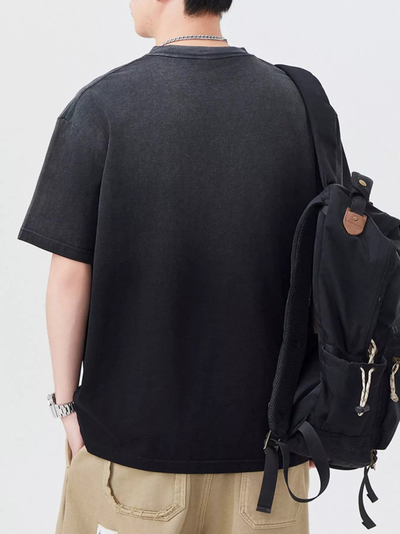 Men's Plus Size Round Neck Short Sleeve T-Shirt - Fashorio