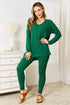 Zenana Lazy Days Full Size Long Sleeve Top and Leggings Set - Fashorio