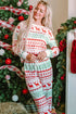 Christmas Element Round Neck Top and Pants Lounge Set - Fashorio