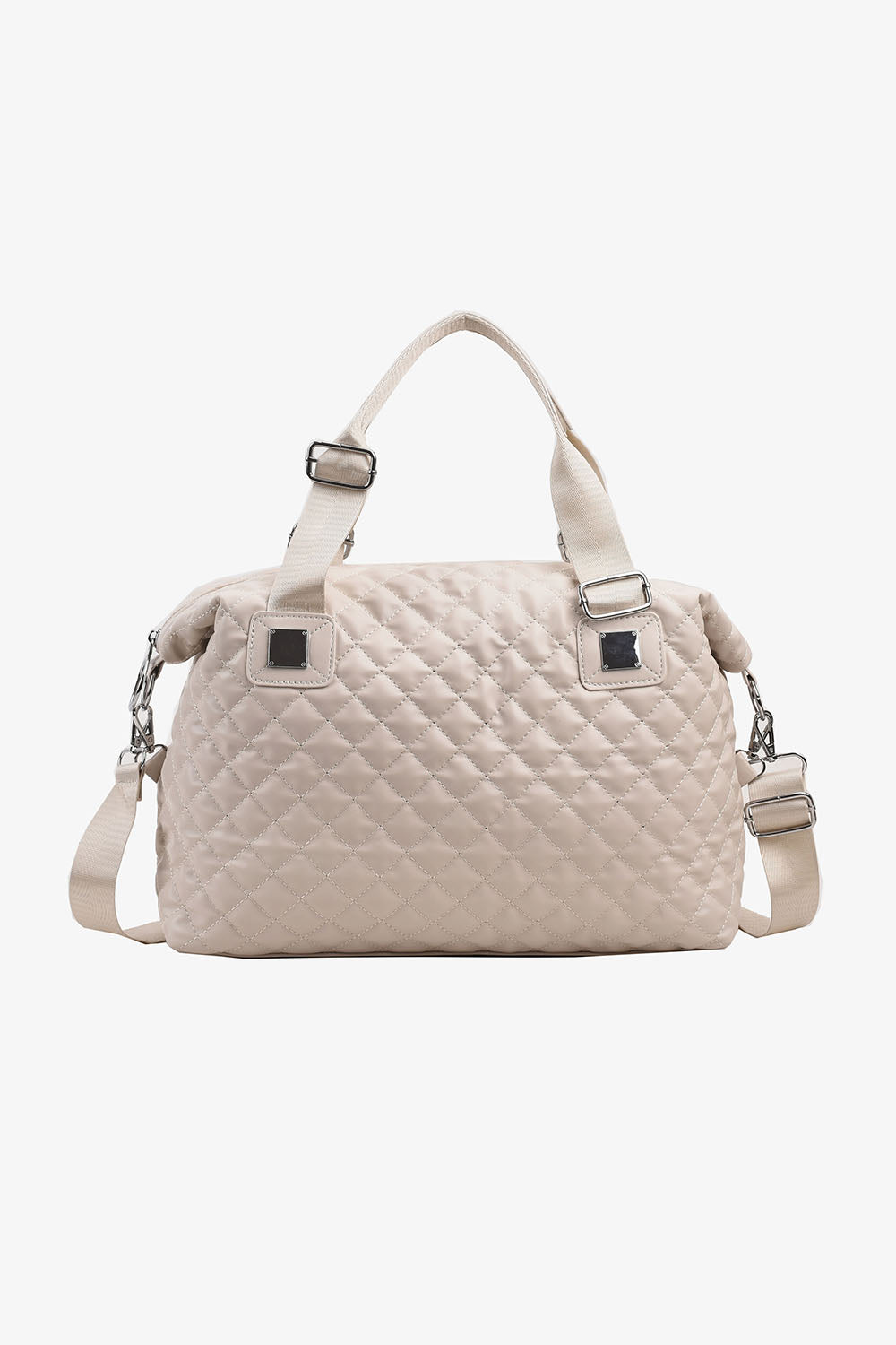 PU Leather Handbag Ivory One Size - Fashorio