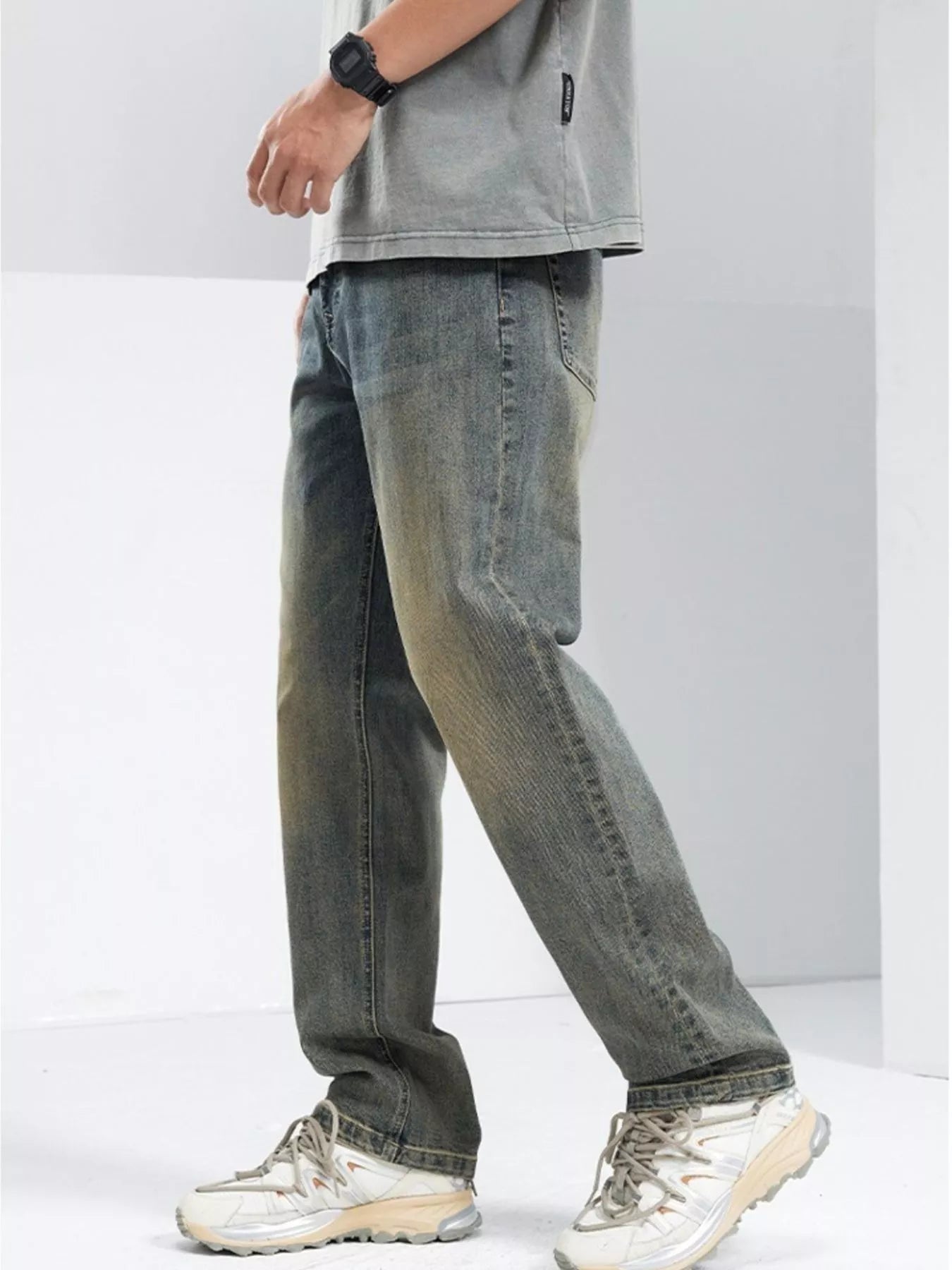 Men's Washed Loose Fit Jeans - Fashorio
