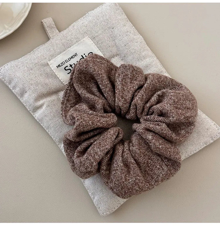 3-Piece Ruched Heathered Elastic Hair Scrunchy - Fashorio