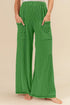 BiBi 2tone Cord Rib Waist Band Side Pocket Pants JADE - Fashorio
