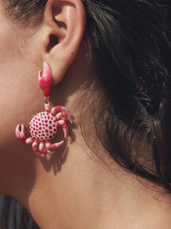 Alloy Crab-Shaped Earrings Strawberry One Size - Fashorio