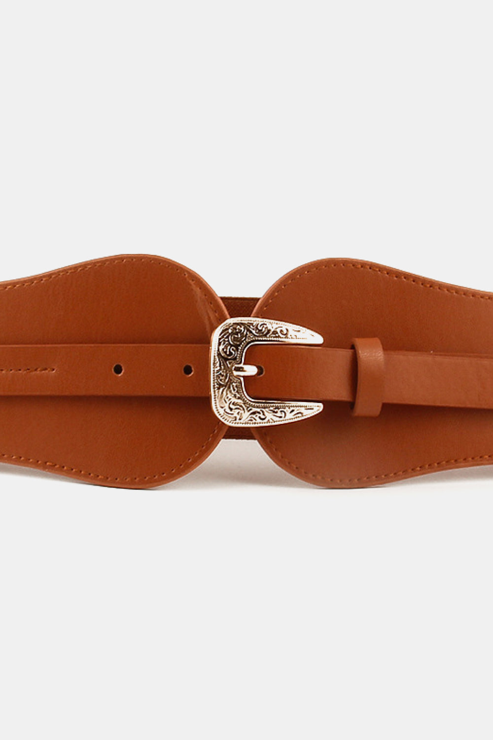 Wide Elastic Belt with Alloy Buckle - Fashorio