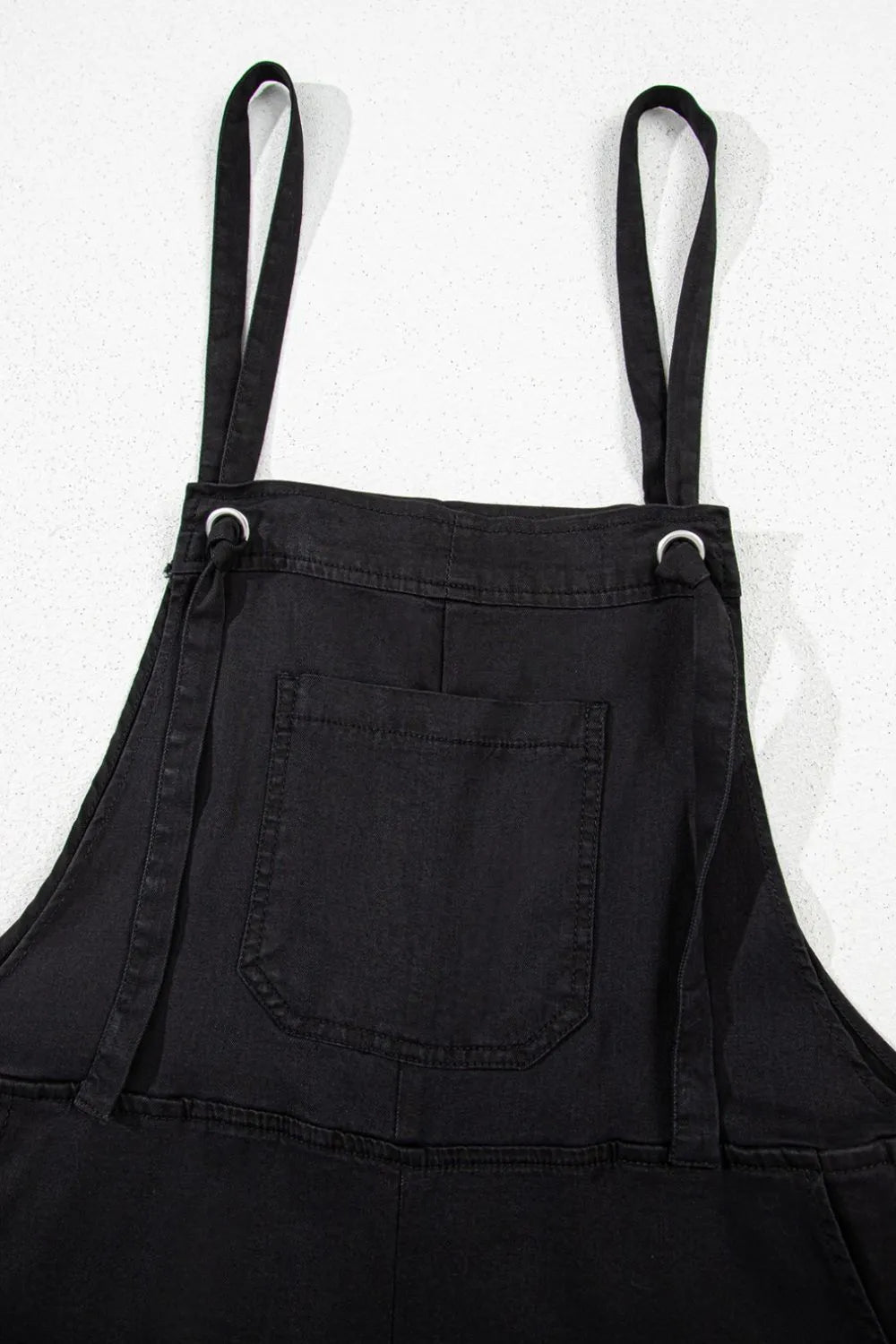 Square Neck Denim Overalls with Pockets - Fashorio