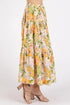 Mittoshop Flower Print Elastic Waist Tiered Skirt - Fashorio