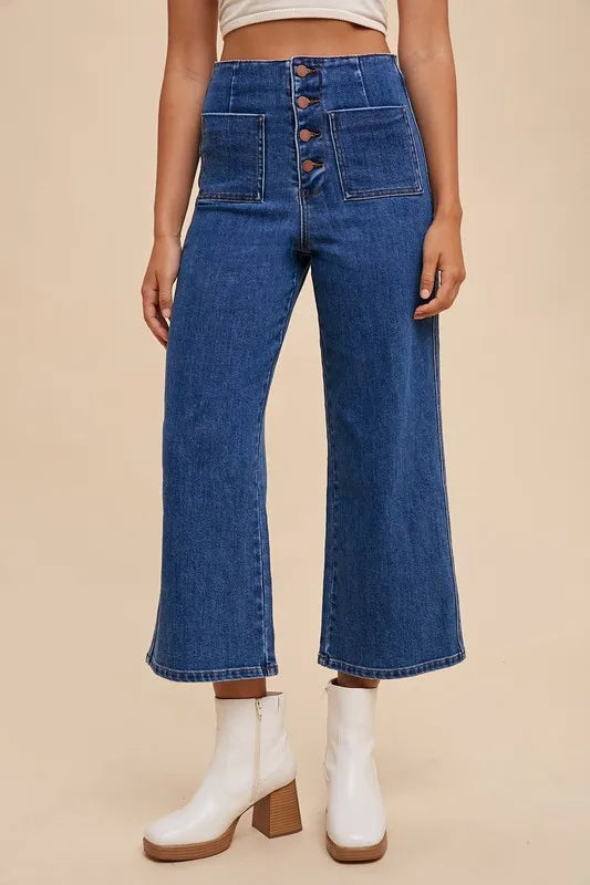 Annie Wear Button Fly High Waist Jeans - Fashorio