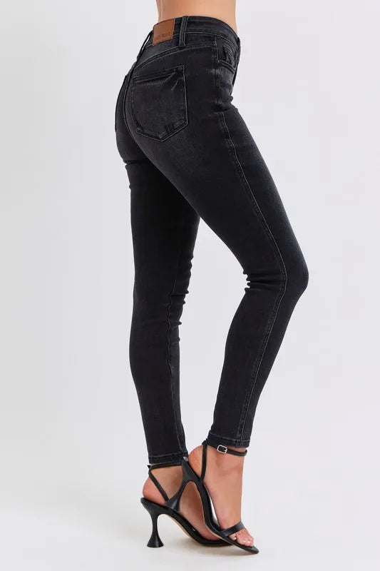 Judy Blue Plus Size Mid Rise Tummy Control Skinny Jeans – Flattering Fit - Fashorio