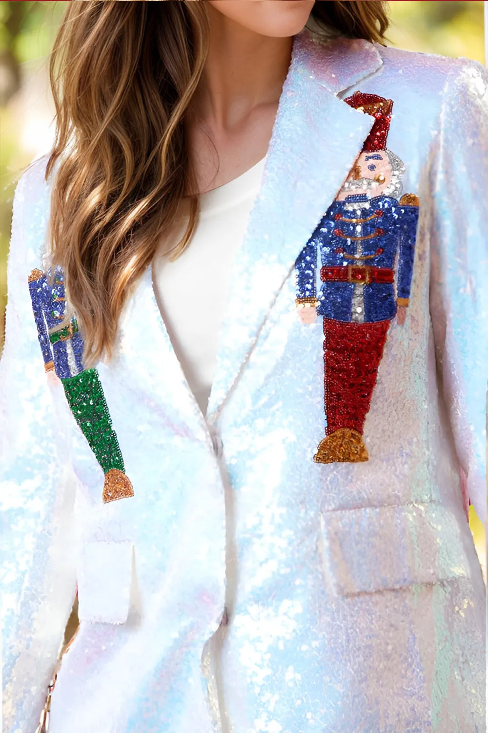 Sequin Nutcracker Long Sleeve Blazer - Fashorio