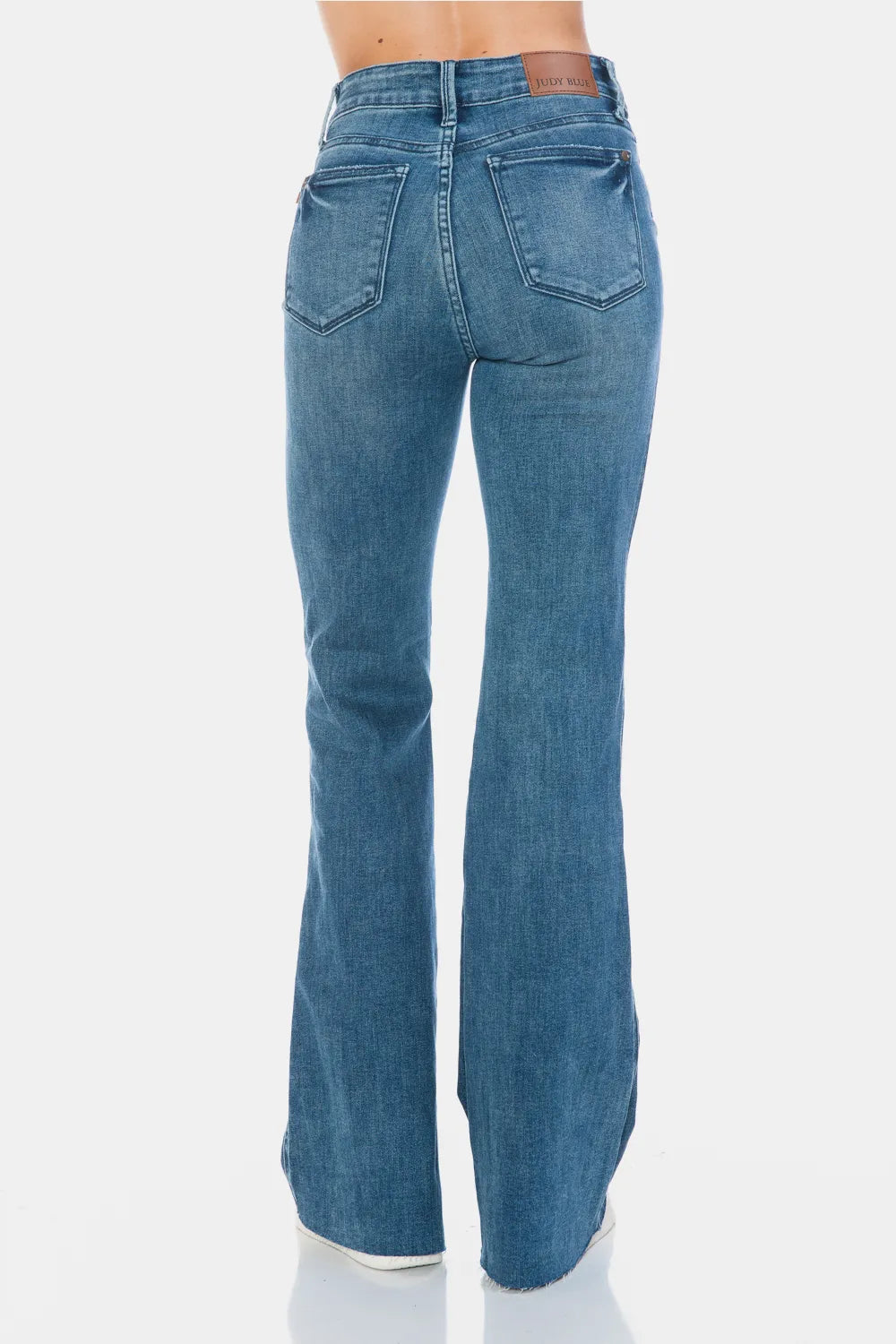 Judy Blue Full Size Tummy Control Cut Hem Flare Jeans – Vintage Wash - Fashorio