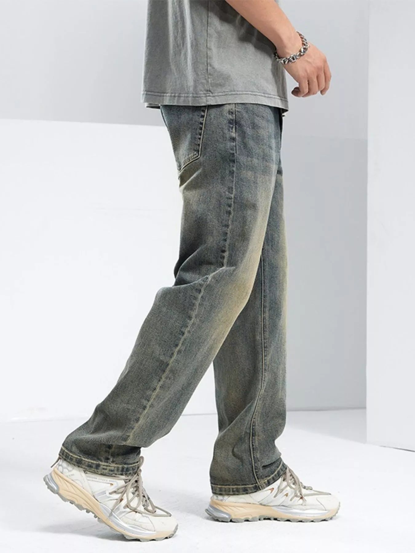 Men's Washed Loose Fit Jeans - Fashorio