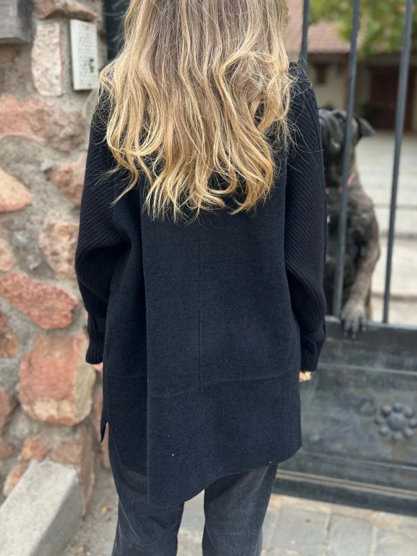 Full Size Texture Knit Longline Coat Plus Size - Fashorio