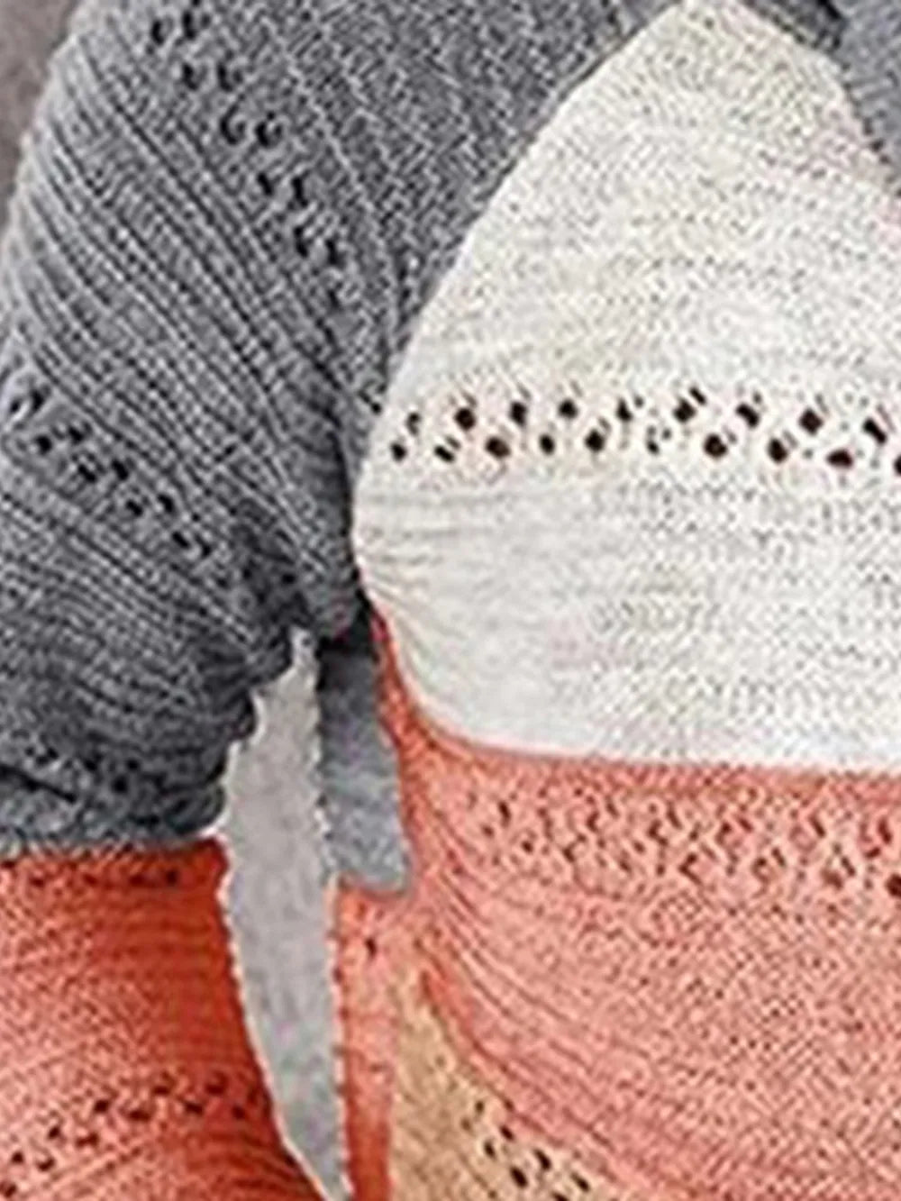 Color Block Drawstring Hooded Sweater - Fashorio