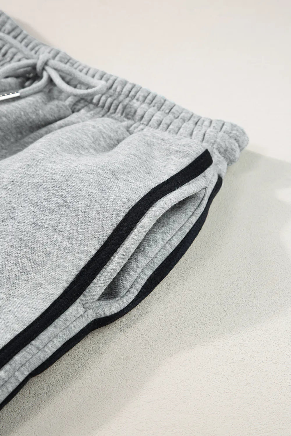 Side Striped Round Neck Top and Pants Active Set - Fashorio