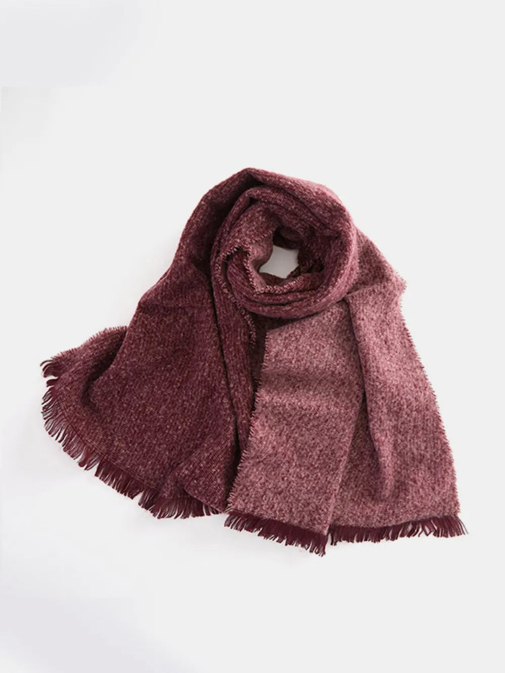Raw Hem Heathered Polyester Scarf - Fashorio