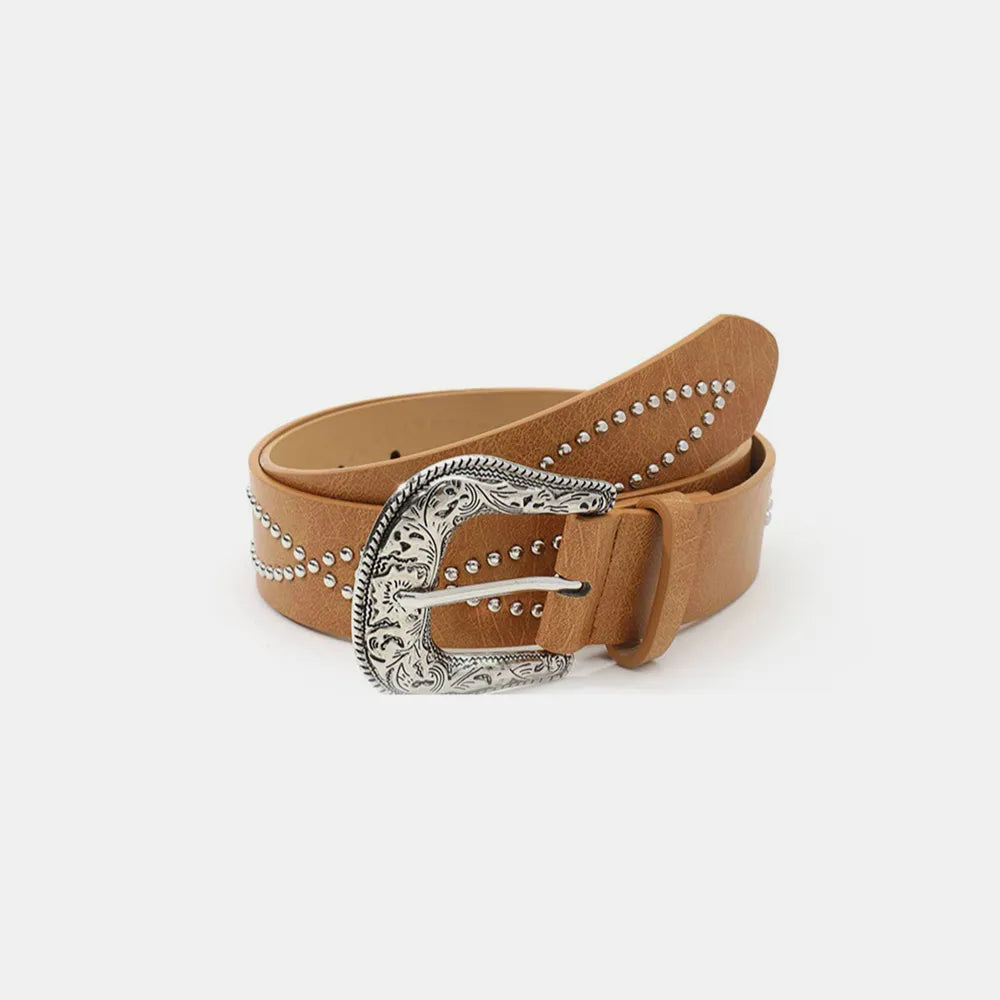 PU Leather Rhinestone Belt - Fashorio