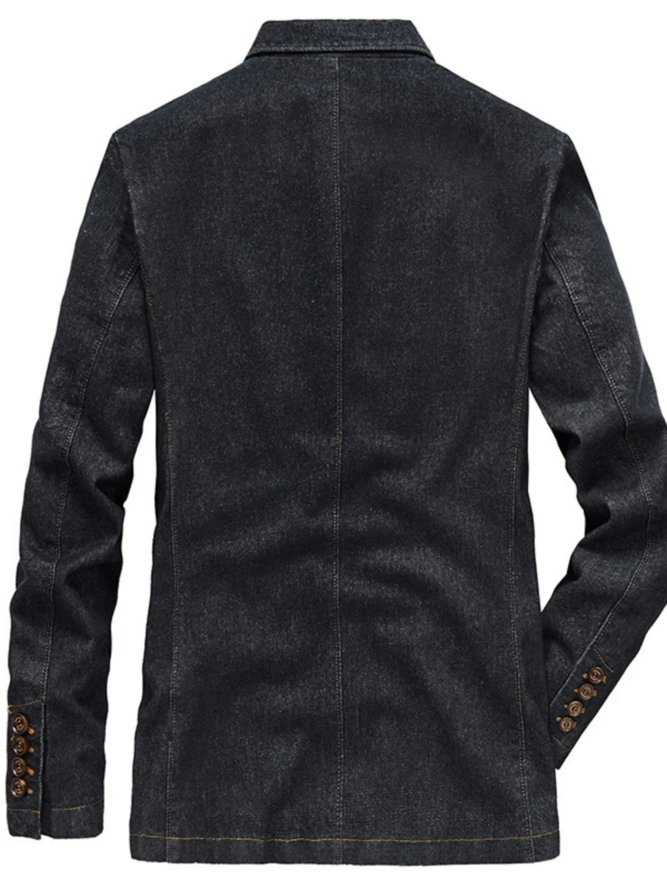 Men's Plus Size Lapel Collar Long Sleeve Denim Blazer - Fashorio