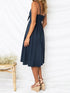 Smocked Sweetheart Cami Dress with Cutout & Tie Detail - Fashorio